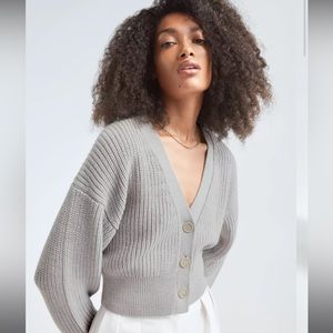 Babaton knit Canberra cardigan in limited edition Heather Light Grey